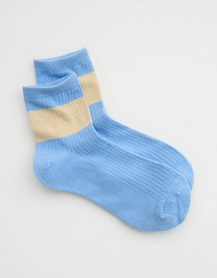 Aerie Metallic Wide Stripe Bobby Socks