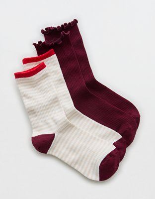 Aerie Ribbed Crew Sock 2-Pack 