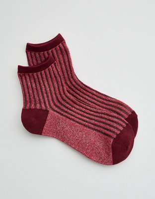 Aerie Sheer Ribbed Cotton Crew Socks