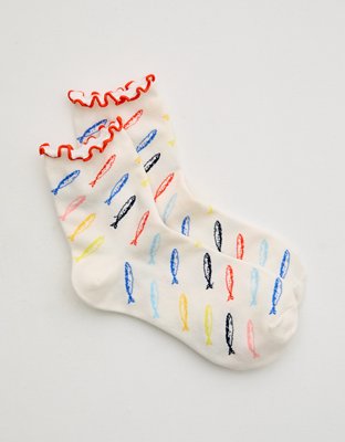 Aerie Scallop Edge Quarter Socks from American Eagle - $9.95