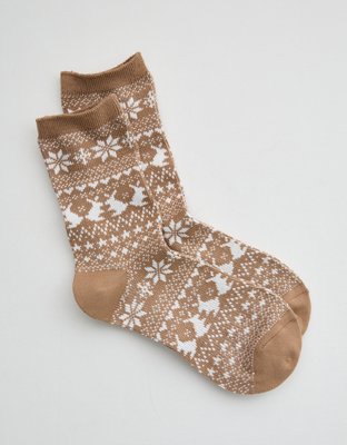 Aerie Fairisle Brushed Crew Socks