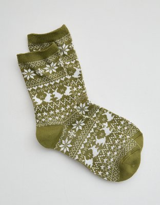 Aerie Fairisle Brushed Crew Socks