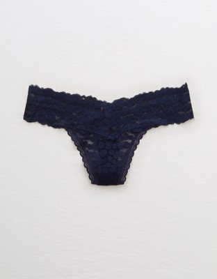 Aerie Velvet Animal Lace String Thong Underwear