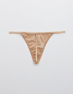 Aerie Cheetah Lace String Thong Underwear