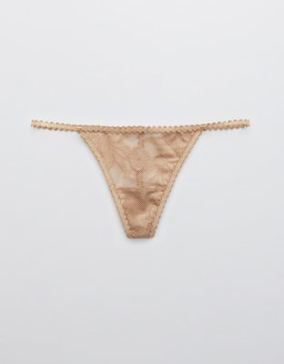 Aerie Cheetah Lace String Thong Underwear