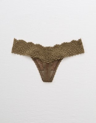 Aerie Eyelash Lace Thong Underwear