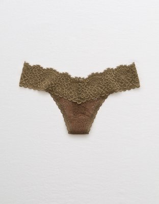 Aerie Eyelash Lace Thong Underwear