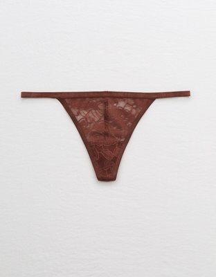 Aerie Mesh Palm Lace String Thong Underwear