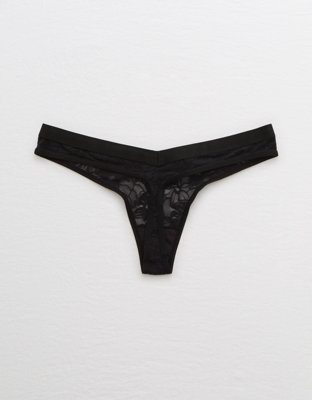 Aerie Mesh Palm Lace High Cut Thong Underwear