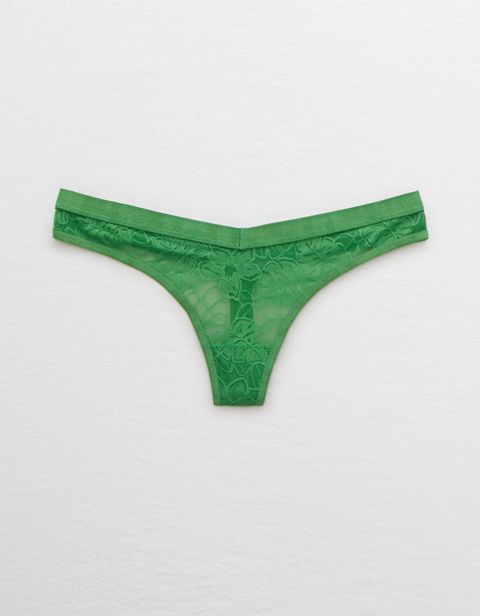 Трусы-стринги Cut, кружево, сетка — Aerie