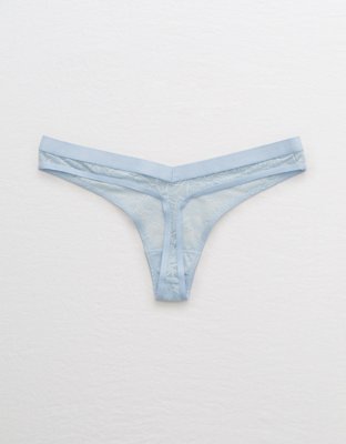Aerie Mesh Palm Lace High Cut Thong Underwear