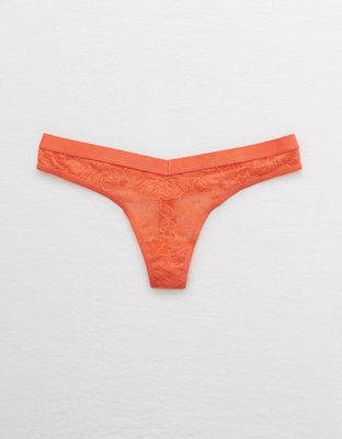 Aerie Mesh Palm Lace High Cut Thong Underwear