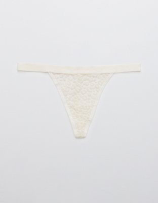 Aerie Velvet Animal Lace String Thong Underwear