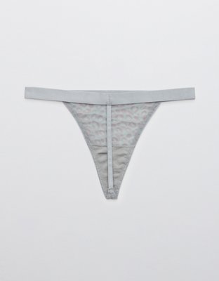 Aerie Velvet Animal Lace String Thong Underwear