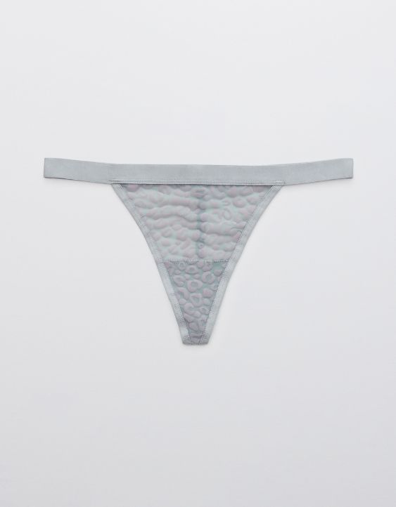 Aerie Velvet Animal Lace String Thong Underwear