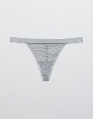 Aerie Velvet Animal Lace String Thong Underwear