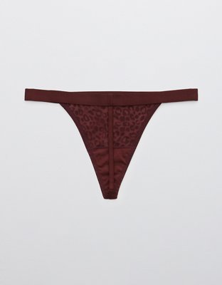 Aerie Velvet Animal Lace String Thong Underwear