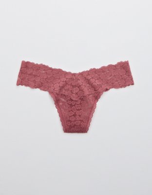 Aerie SMOOTHEZ Lace No Show Thong Underwear