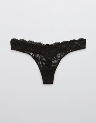 Aerie New Blooms Lace High Cut Thong Underwear