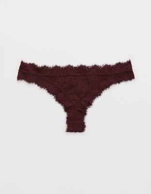 Aerie Eyelash Lace Thong Underwear