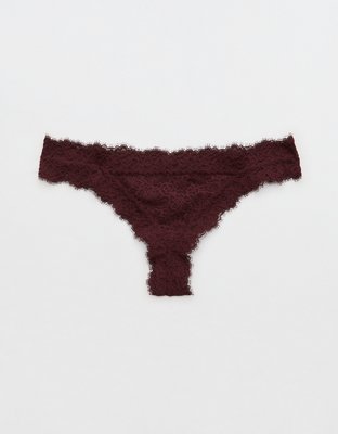 Aerie Eyelash Lace Cheeky Underwear In Black