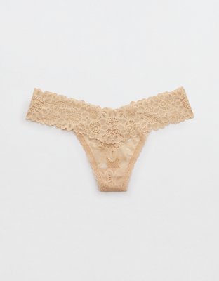 Aerie Cheetah Lace String Thong Underwear