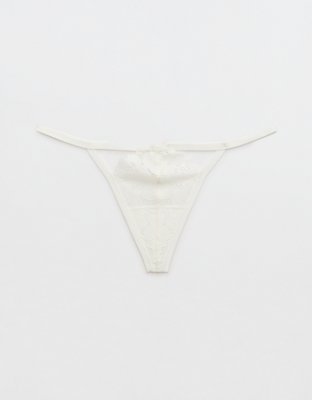 Aerie Poppy Lace Cut Out String Thong Underwear