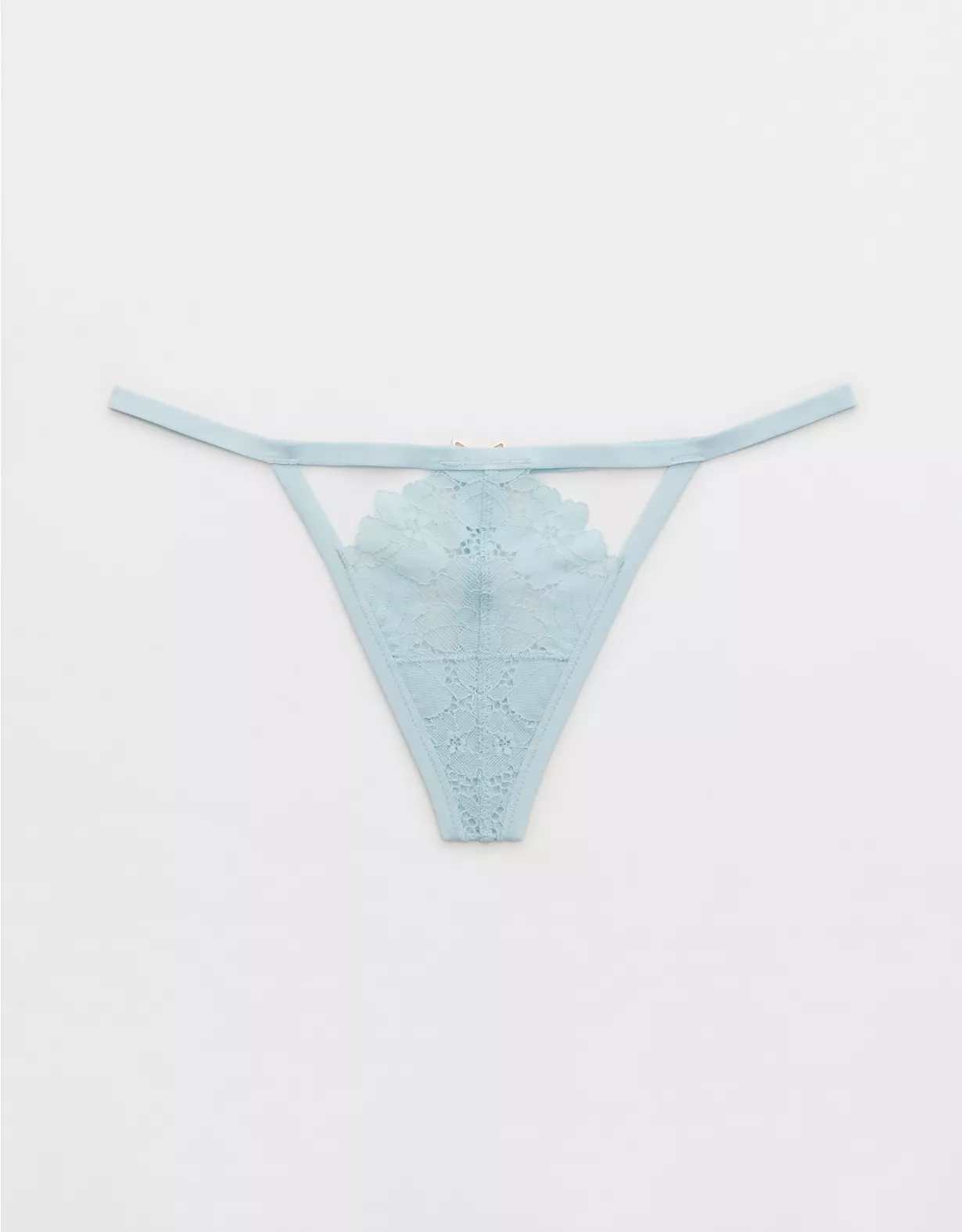 Aerie Poppy Lace Cut Out String Thong Underwear