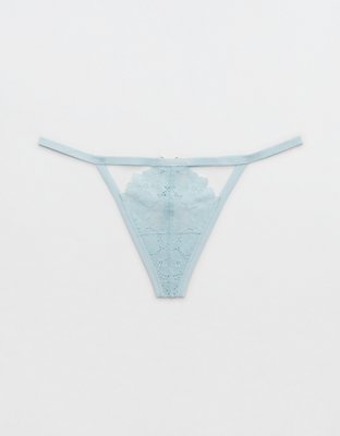 Aerie Poppy Lace Cut Out String Thong Underwear