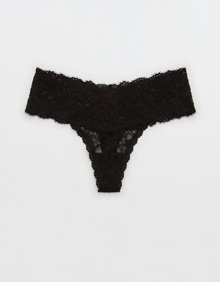 aerie, Intimates & Sleepwear, Nwot Aerie Seamless Logo High Waisted Mom  Underwear In True Black