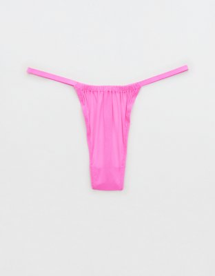 aerie Slumber Party Lace Shine Thong Underwear - ShopStyle
