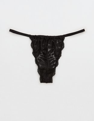 Aerie Velvet Animal Lace String Thong Underwear