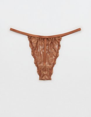 Show Off Hibiscus Lace Ruched String Thong Underwear