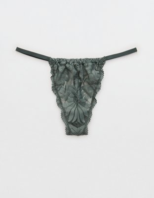 Lace G String Thong Panties for Women Black White Green G String