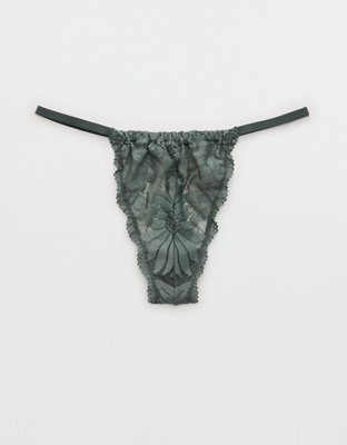 Aerie Hibiscus Lace Thong Underwear