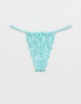 Aerie string thong in berry animal print