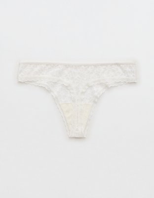 Aerie Island Breeze Lace Lurex Thong Underwear