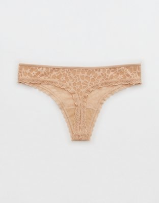 Aerie Island Breeze Lace Lurex Thong Underwear