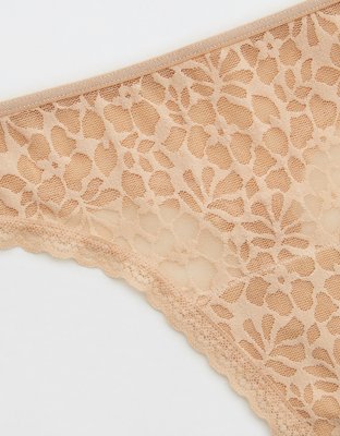 Aerie Island Breeze Lace Lurex Thong Underwear