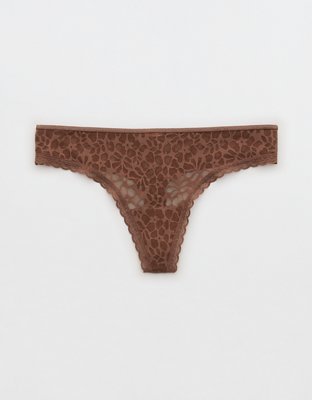 Aerie Island Breeze Lace Lurex Thong Underwear