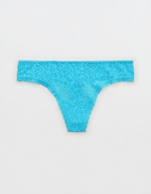Aerie Island Breeze Lace Lurex Thong Underwear