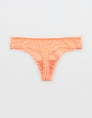 Aerie Island Breeze Lace Lurex Thong Underwear