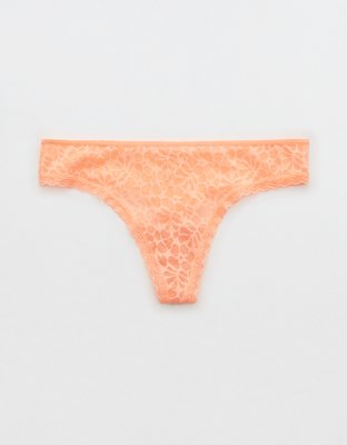 Aerie Island Breeze Lace Lurex Thong Underwear