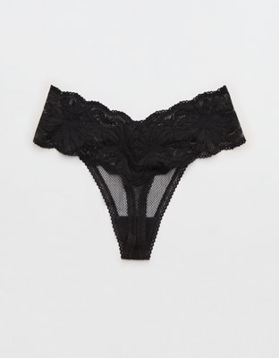 Aerie Hibiscus Lace Thong Underwear