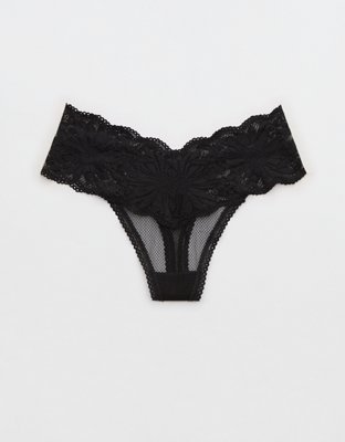 Black Lace Cheeky Panties, Hip Hugging, Low Rise, Briefs for Men