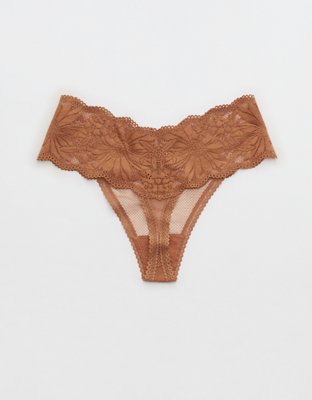 Aerie Hibiscus Lace Thong Underwear