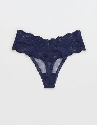 Aerie Hibiscus Lace Thong Underwear