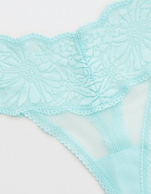 Aerie Hibiscus Lace Thong Underwear