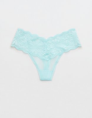 Aerie Hibiscus Lace Thong Underwear