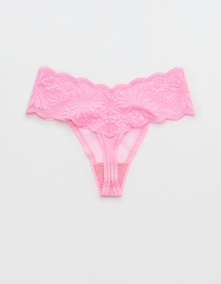 Aerie Hibiscus Lace Thong Underwear